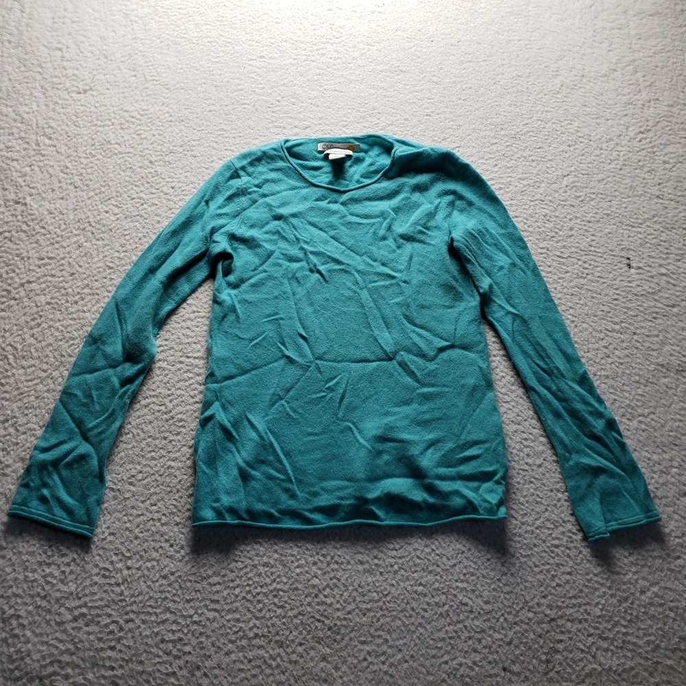 C&C California Sweater Womens Small Green Cashmere Crew Neck Knit Pullover